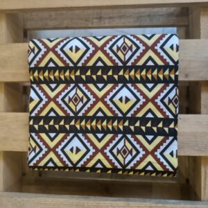 Tissu wax brun et jaune