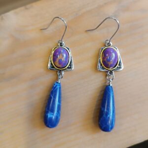 boucles d'oreilles lapis lazuli Kali