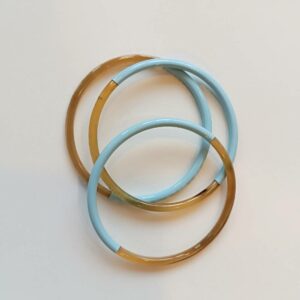 bracelet corne bleu pastel